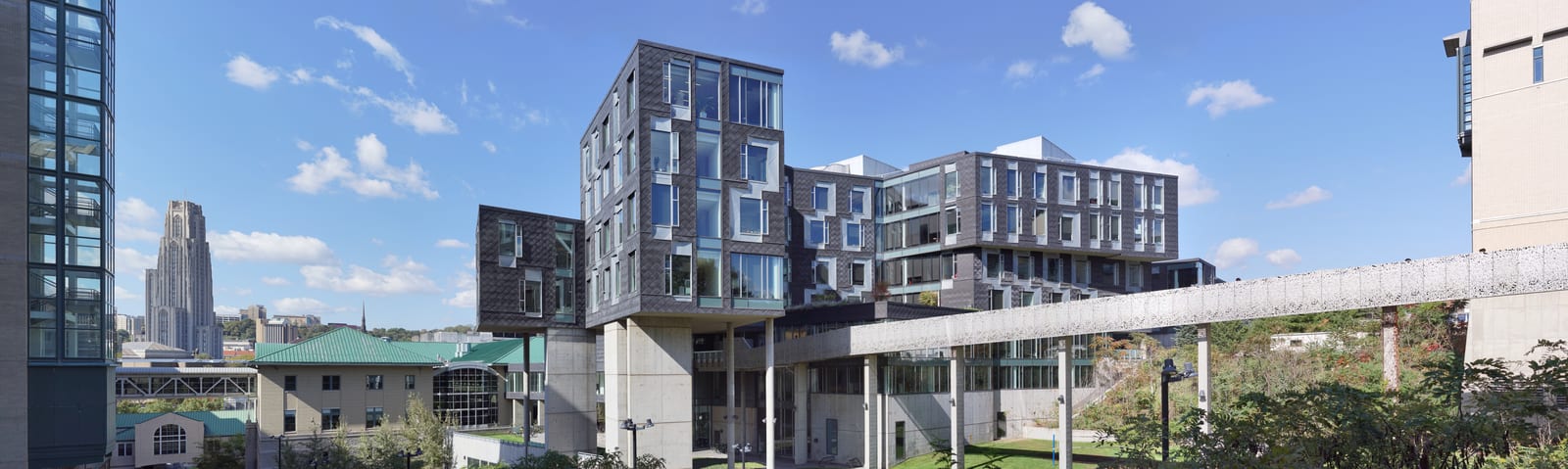 Gates-Hillman Complex at Carnegie Mellon University in Pittsburgh. This building houses the School of Computer Science, consistently ranked one of the best computer science programs over the decades.